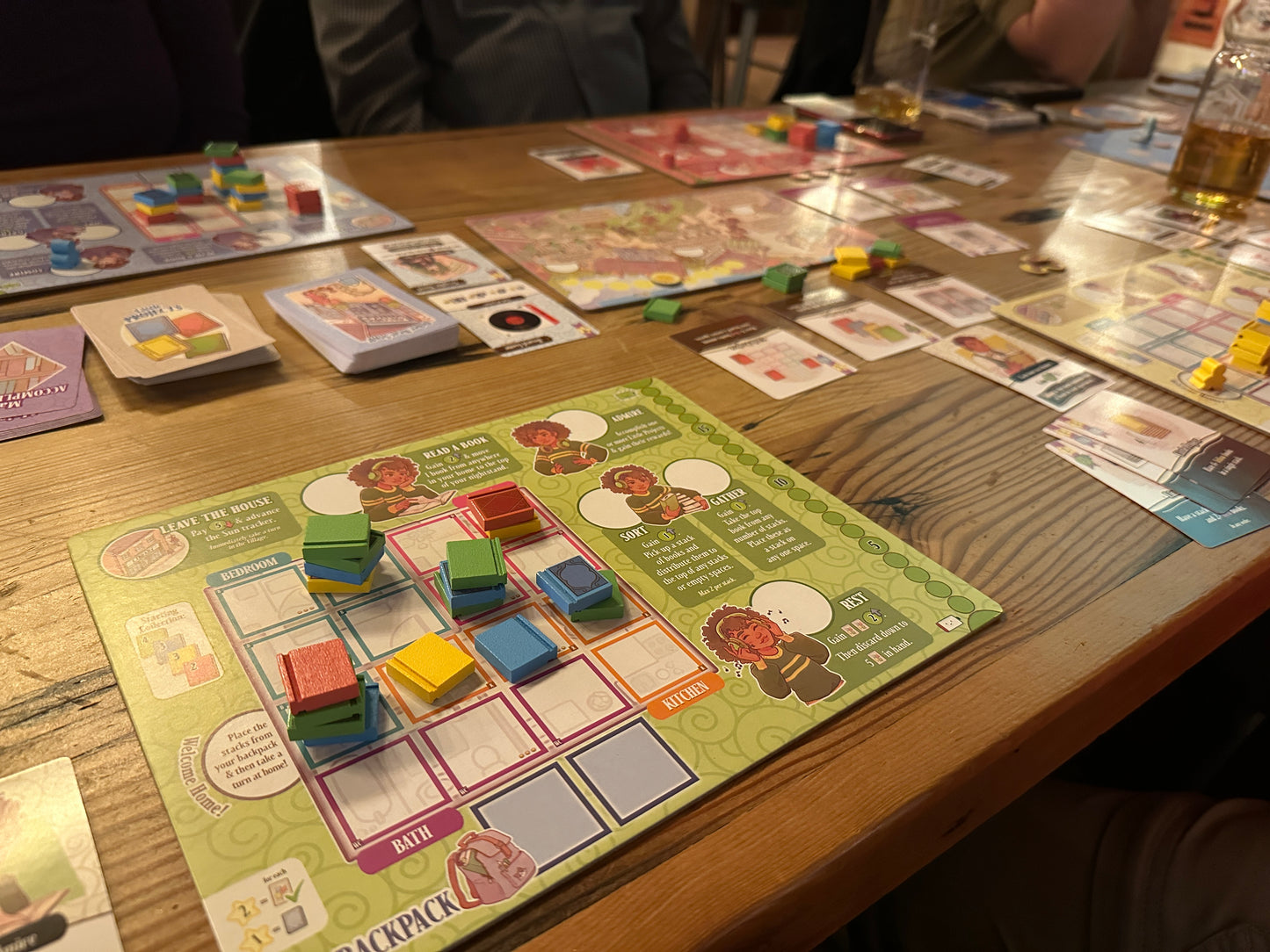 A strategy board game set up and ready to play before members arrive